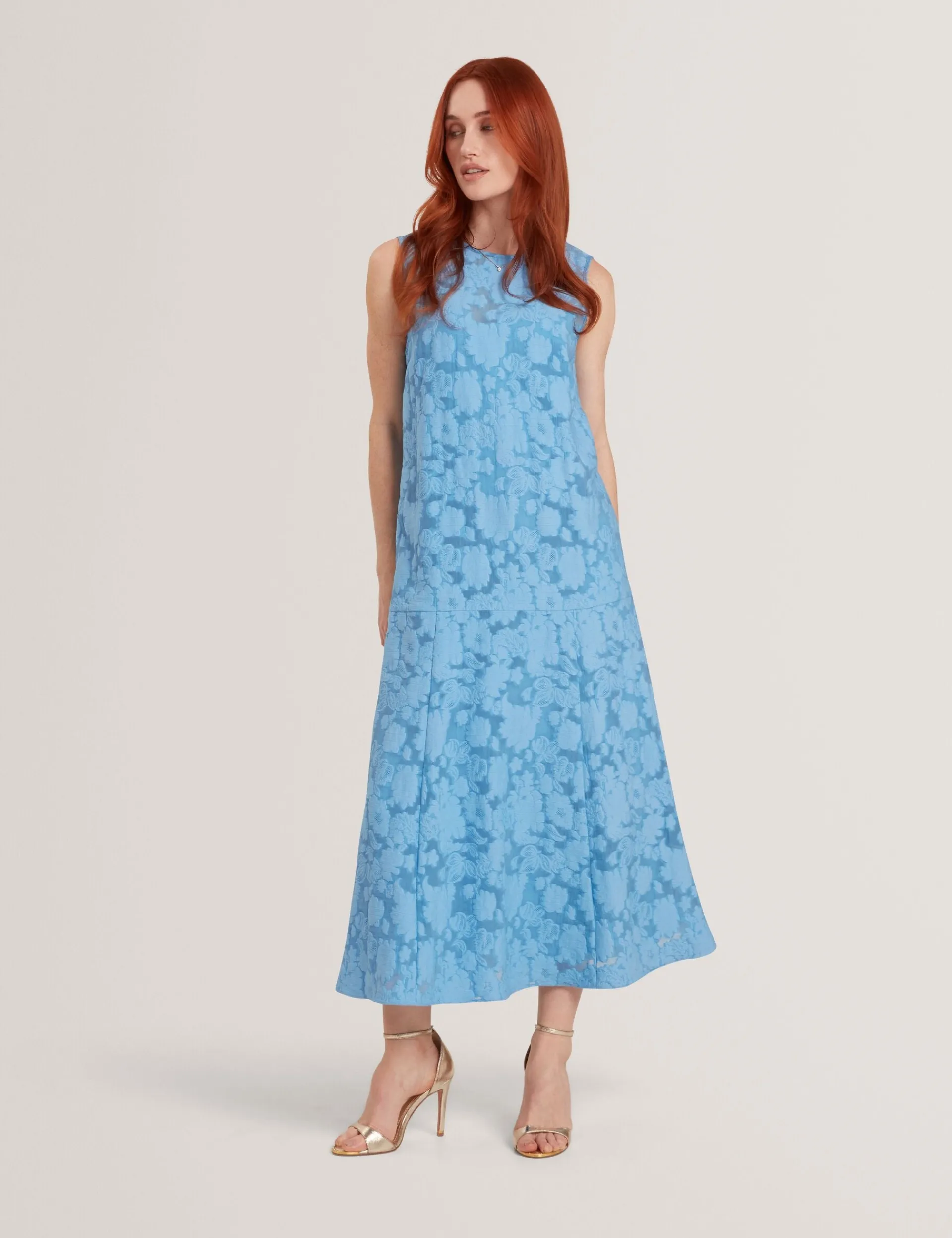 New Lobster Limited Festliche Kleidung|Die Hochzeitsredaktion<Strukturiertes, ärmelloses Midikleid mit tiefer Taille