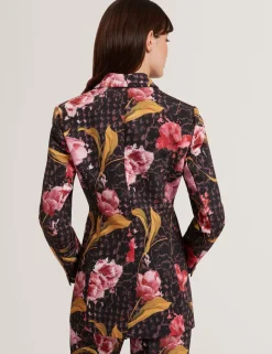 New Lobster Limited Anzüge & Zweiteiler|Neue Frühlingsblumen<Taillierter Blazer mit Rosenmuster und Sanduhrform