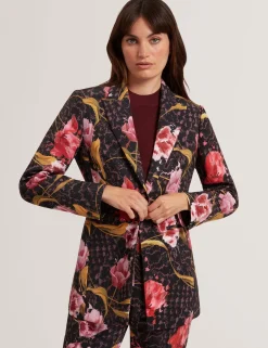 New Lobster Limited Anzüge & Zweiteiler|Neue Frühlingsblumen<Taillierter Blazer mit Rosenmuster und Sanduhrform