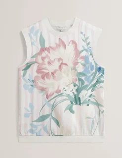 New Lobster Limited Oberteile & Blusen|Neue Frühlingsblumen<Tanktop mit Blumenmuster vorne, gestrickt