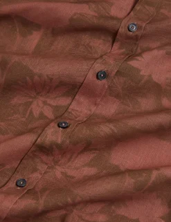 New Lobster Limited Shirts|Der Weihnachtsladen<Tonales Leinenhemd mit Blumenmuster und langen Ärmeln
