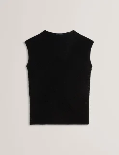 New Lobster Limited Oberteile & Blusen<Top aus strukturiertem Strick mit transparentem Einsatz