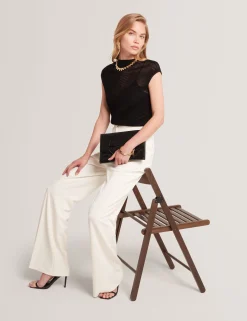 New Lobster Limited Oberteile & Blusen<Top aus strukturiertem Strick mit transparentem Einsatz