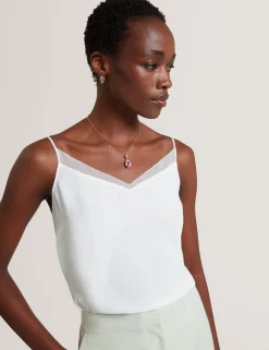 New Lobster Limited Festliche Kleidung|Oberteile & Blusen<Trägertop mit Chiffondetails und V-Ausschnitt