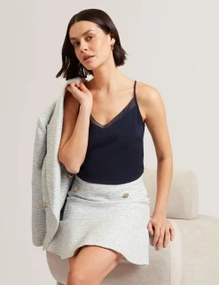New Lobster Limited Festliche Kleidung|Oberteile & Blusen<Trägertop mit Chiffondetails und V-Ausschnitt