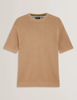 New Lobster Limited Oberteile & T-Shirts|Im Trend: Gestrickte Tops<T-Shirt aus Baumwolle mit Diamant-Häkelmuster