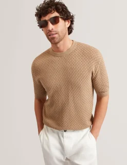 New Lobster Limited Oberteile & T-Shirts|Im Trend: Gestrickte Tops<T-Shirt aus Baumwolle mit Diamant-Häkelmuster
