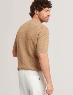 New Lobster Limited Oberteile & T-Shirts|Im Trend: Gestrickte Tops<T-Shirt aus Baumwolle mit Diamant-Häkelmuster