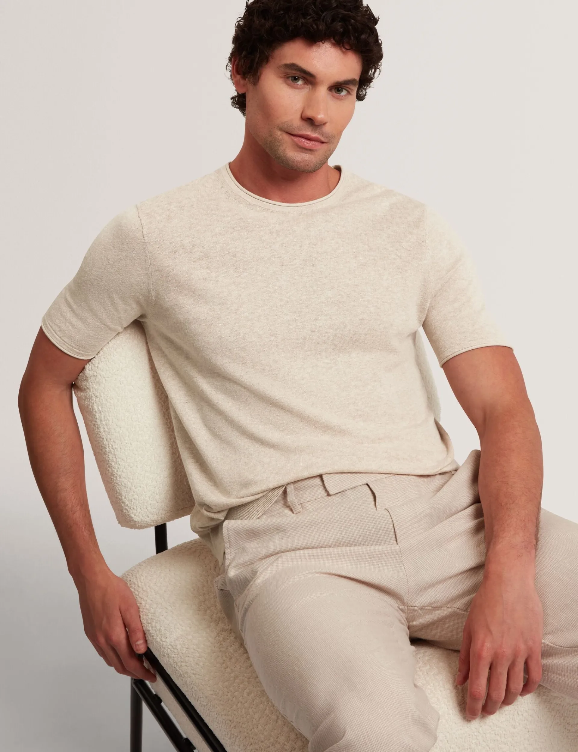 New Lobster Limited Im Trend: Gestrickte Tops|Oberteile & T-Shirts<T-Shirt aus Leinenmischgewebe mit gerolltem Saum
