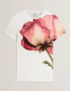 New Lobster Limited Oberteile & Blusen|Neue Frühlingsblumen<T-Shirt mit Blumenmuster, weicher Haptik, tailliert