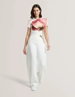 New Lobster Limited Oberteile & Blusen|Neue Frühlingsblumen<T-Shirt mit Blumenmuster, weicher Haptik, tailliert