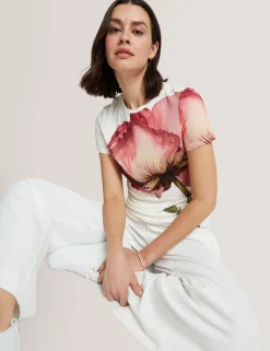 New Lobster Limited Oberteile & Blusen|Neue Frühlingsblumen<T-Shirt mit Blumenmuster, weicher Haptik, tailliert