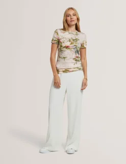 New Lobster Limited Anzüge & Zweiteiler|Oberteile & Blusen<T-Shirt mit Seerosenmuster, tailliert, aus Jersey