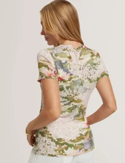 New Lobster Limited Anzüge & Zweiteiler|Oberteile & Blusen<T-Shirt mit Seerosenmuster, tailliert, aus Jersey