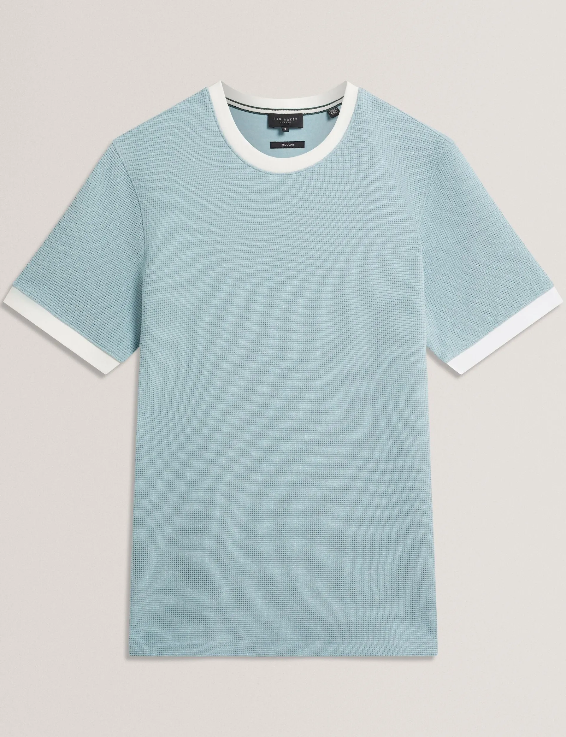 New Lobster Limited Im Trend: Gestrickte Tops|Breezy Blues Bearbeiten<Waffelstrick-T-Shirt mit Kontrastbesatz