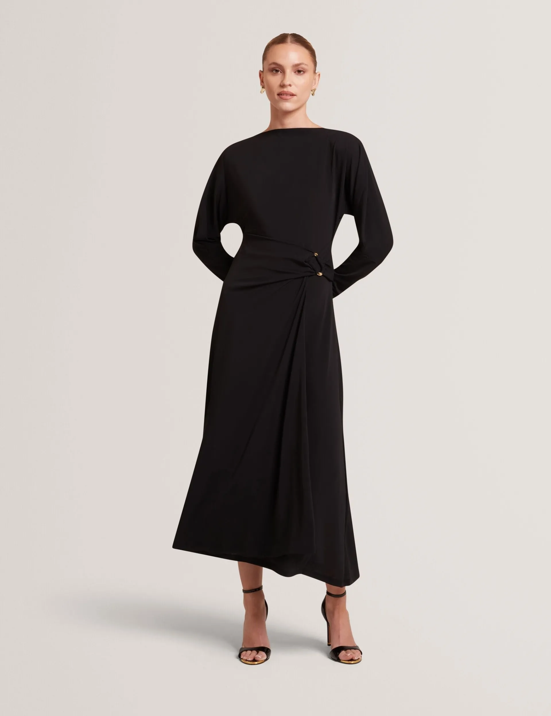 New Lobster Limited Festliche Kleidung|Kleider<Wickelkleid aus Jersey mit langen Ärmeln, Midi-Länge