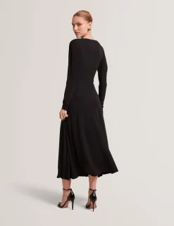 New Lobster Limited Festliche Kleidung|Kleider<Wickelkleid aus Jersey mit langen Ärmeln, Midi-Länge
