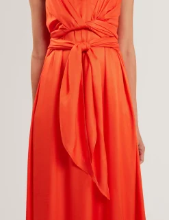 New Lobster Limited Festliche Kleidung|Der Weihnachtsladen<Wickelkleid mit Taillengürtel und Trägern, Midi-Länge