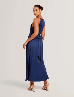 New Lobster Limited Festliche Kleidung|Der Weihnachtsladen<Wickelkleid mit Taillengürtel und Trägern, Midi-Länge