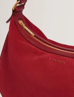 New Lobster Limited Schultertaschen|Luftiger Blues Bearbeiten<Wildleder-Hobo-Bag mit gewebtem Riemen