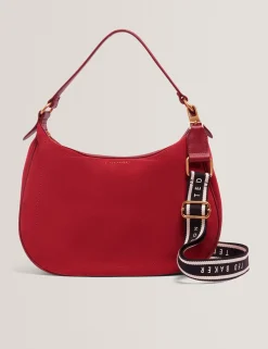 New Lobster Limited Schultertaschen|Luftiger Blues Bearbeiten<Wildleder-Hobo-Bag mit gewebtem Riemen