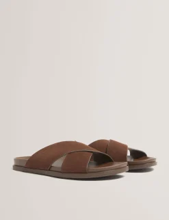 New Lobster Limited Der Weihnachtsladen<Wildleder-Sandalen mit gekreuzten Riemen und Fußbett